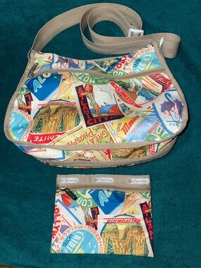 Lesportsac Travel Print Classic Hobo Crossbody with Pouch